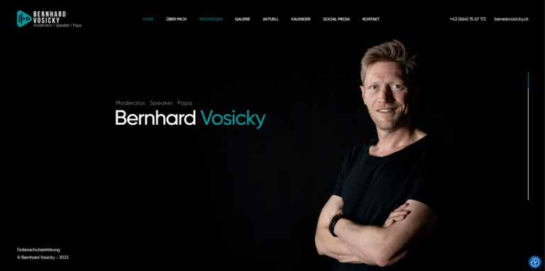 Ein Screenshot der Webseite www.vosicky.at